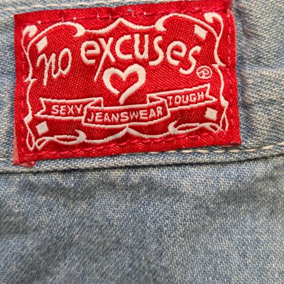 No Excuses Junior/Misses 9/10 Vintage Y2K 90s Denim A-Line Button Front Skirt - Picture 9 of 11